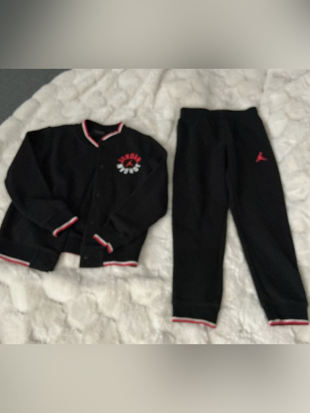 Jordan Kids Black Joggers with Red Trim